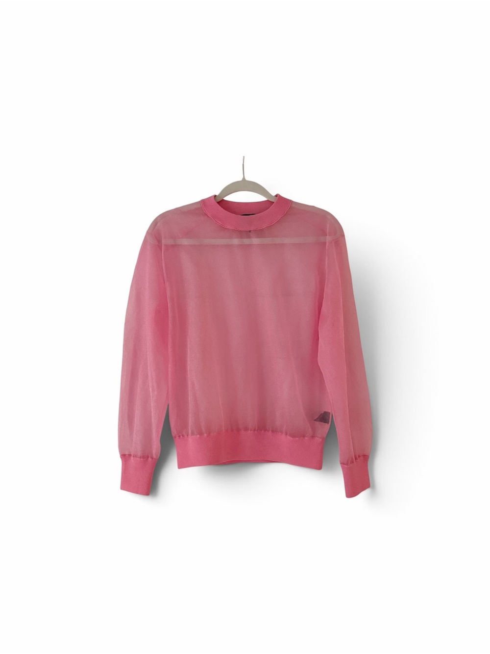 rag & bone Pink Sheer Crewneck Pullover
